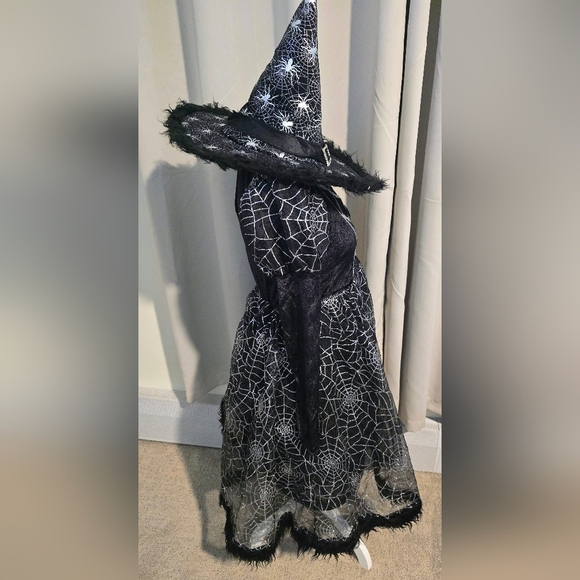 Girls Black and White Spider Web Witch Costume - Picture 4 of 6